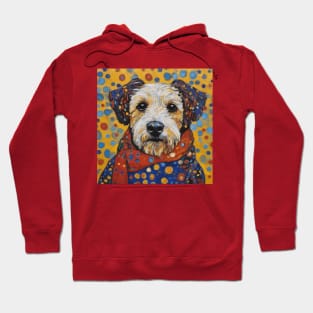 Gustav Klimt Style Dog with Colorful Scarf and Confetti Ears Hoodie